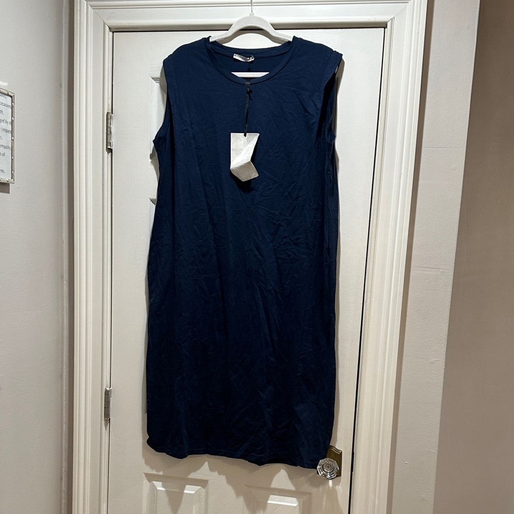 Sleeveless Navy Midi Dress - Unbranded